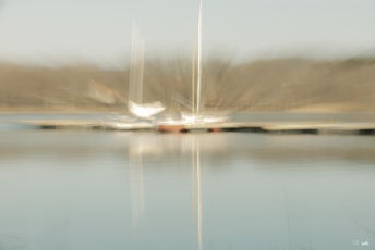 Creative image of two sailing boats